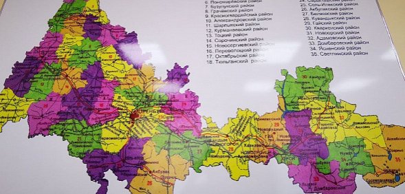 Карта Оренбургской области 