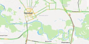 Пробки в Оренбурге. Источник: Яндекс.карты