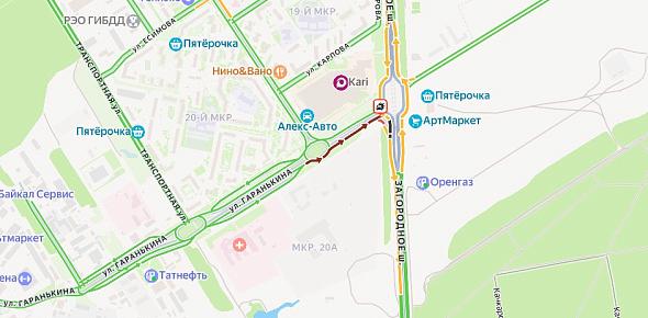 В Оренбурге около строящейся развязки на Загородном шоссе вновь возник серьезный затор