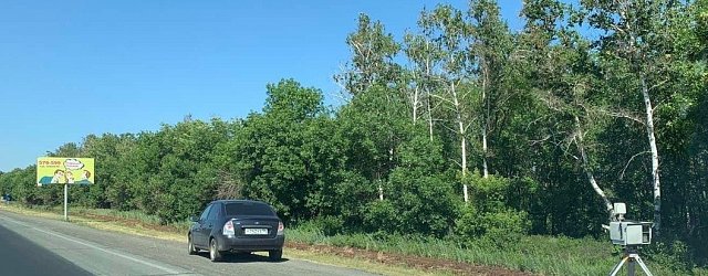 Передвижной комплекс фиксации нарушений ПДД на трассе Оренбург - Орск