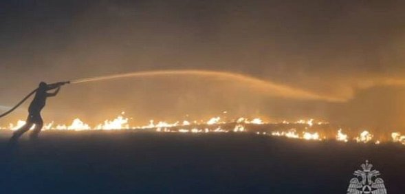 Пожар в степи. Источник: МЧС России по Оренбургской области
