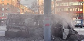 Возгорание пассажирской ГАЗели в Орске