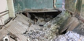 Место обрушения. Источник фото: Пресс-служба администрации Орска