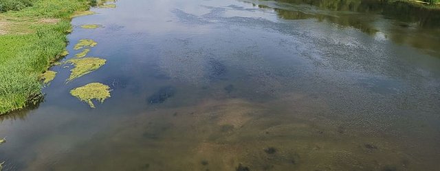 Река Урал в Оренбурге в районе пешеходного моста