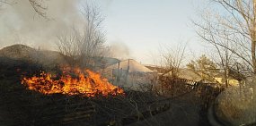 Очевидцы: В Орске загорелись сухие ветки и забор в районе телевышки