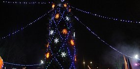 В Оренбурге открыли самую высокую елку в городе