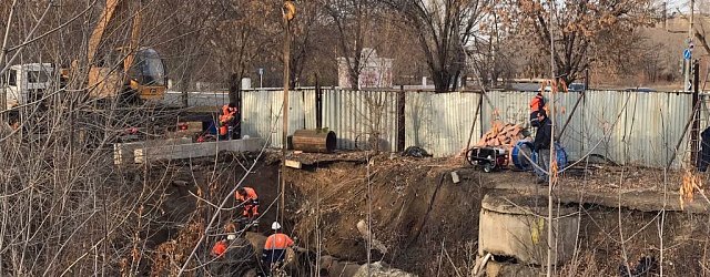 Врезка нового участка городского водовода. Орск, 2020 год