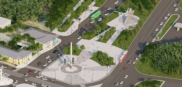 Стела в центре, самолет на месте: В Орске показали окончательный вариант проекта преображения площади Гагарина