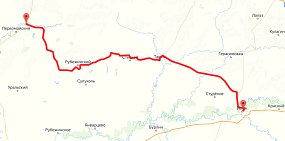 Дорога Ташла — Первомайский непригодна для проезда, фото: Яндекс. Карты