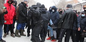 Во время митинга в Оренбурге 