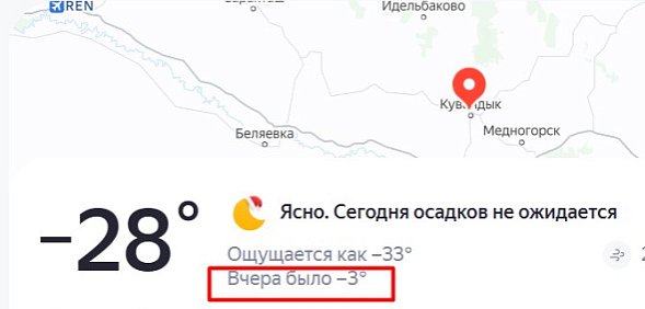Температура в некоторых районах Оренбургской области за сутки упала сразу на 25 градусов