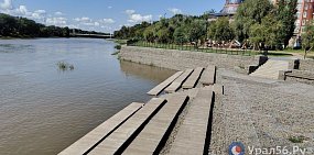 Уровень Урала в Оренбурге за день еще поднялся, в Орске — не изменился