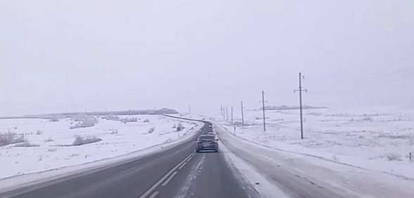 На трассе Оренбург - Орск