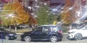 Вид на двор. Стоп-кадр из видео, которое было снято на камеру домофона 