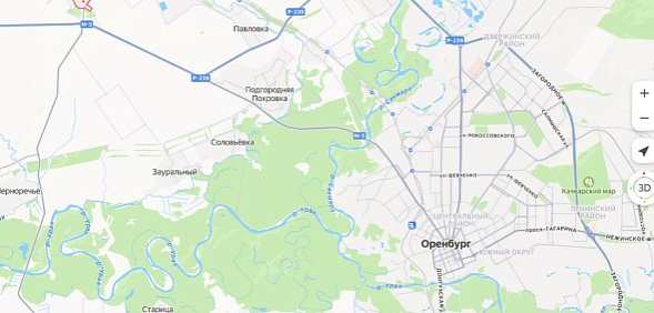 Перекрытый участок на Яндекс. Карты