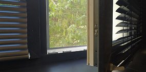 Окна не были оборудованы москитными сетками и решетками