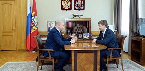 Альберт Юмадилов на приеме у врио губернатора. Источник: ТГ-канал Евгения Солнцева