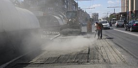Ремонт дороги на пр.Победы, Оренбург, фото из архива 2018 года