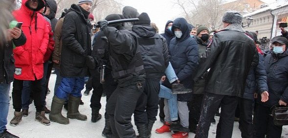 Во время митинга в Оренбурге 