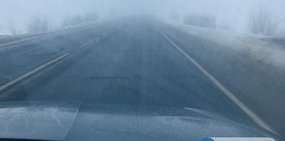 На некоторых участках трассы Оренбург – Орск плохая видимость из-за тумана