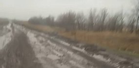 Дорога Яшкино-Свердловский. Стоп-кадр из видео очевидцев 