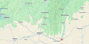 Башкирия граничит с Оренбургской областью. Источник: Яндекс.карты