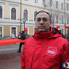 Максим Амелин на демонстрации в Оренбурге
